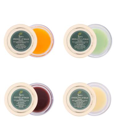 SVATV Herbal Salve Lip Balm Set - 4 Flavors (Coffee Green Apple Orange Chocolate) | 15g Each | Made in India | International Shipping Available - Buy Online on GoSupps.com