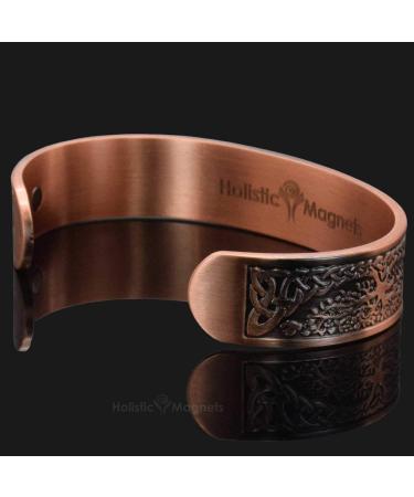 Holistic Magnets Copper Magnetic Bracelet for Arthritis & Tendinitis Relief - Celtic Tree of Life Design (19.5-22cm) - Buy Online on GoSupps.com