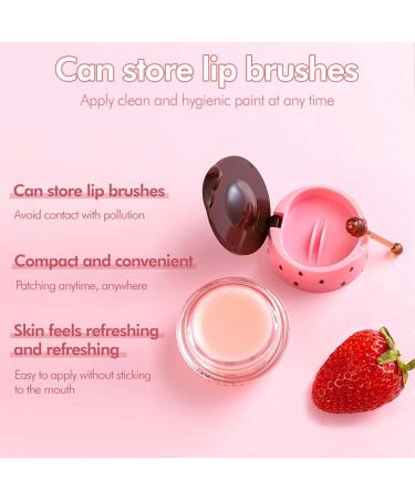 Bee Lip Balm Honey Pot Propolis Moisturizing Sleeping Lip Mask Overnight with Stick Long-lasting Hydrating Lip Exfoliator Lip Care Balm Gifts for Women (Strawberry) - Buy Online on GoSupps.com
