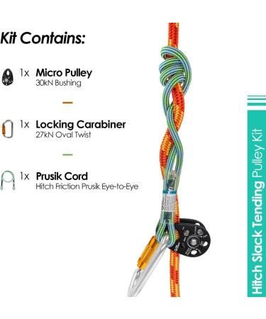 GM CLIMBING Hitch Slack Tending Pulley Kit for Double Rope Climbing System Basic Unit of General Hauling - 30kN Swing Cheek Micro Pulley & Oval Locking Carabiner & 30in 8mm VT Prusik Kit | Micro Swing Cheek Pulley (Black  Bushing) - Buy Online on GoSupps.com