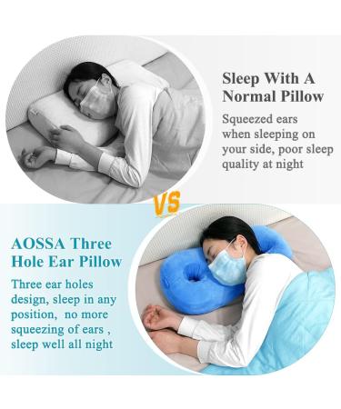 Piercing Pillow for Side Sleepers | Ear Protection & Pain Relief | CNH Ear Hole Pillow - Comfort Donut Pillow for Head & Ear | Perfect for Side Sleeping - Blue - Buy Online on GoSupps.com