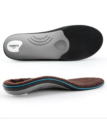 Topsole orthopedic insoles plantar fasciitis insole flat foot metatarsalgia heel spur shoe inserts sports comfort shoe inserts orthopedic for women and men 35-36 EU 23cm brown-227e