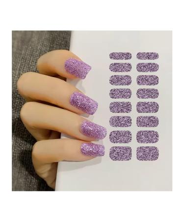 Nail film self -adhesive - UV hardening for perfect manicure |UV gel nail film |Geln gel to stick on |UV nail foils UV hardening nail film UV hardening nail ticker (purple glitter)
