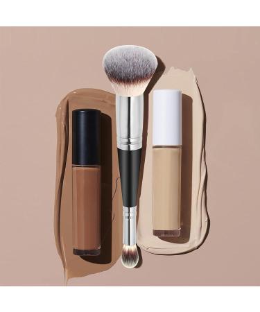 Blush Brush For Cheeks - Dual-Ended Foundation Brush | Beauty Make Up Tool For Women Girls For Travel Business Trips Wedding Daily Life Black Handle Silver Tube - Buy Online on GoSupps.com