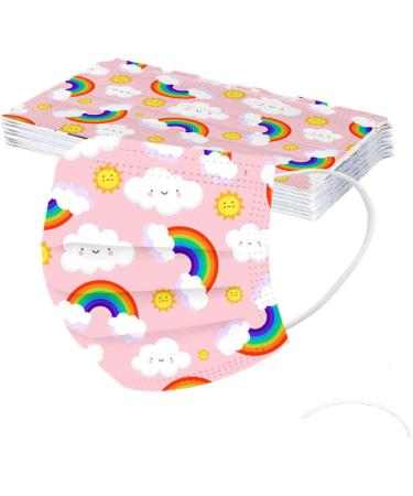 NcQifei 50 pcs Children's Disposable 3-Layer Face Masks | Cute Cartoon Print Breathable & Comfortable for Kids - Mouth & Nose Protection - Buy Online on GoSupps.com
