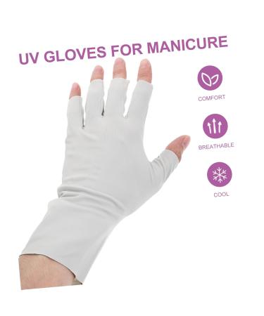 DRESSOOS 2 Pairs pink gloves nail art supplies UV protection gloves manicure UV gloves UV gloves for gel manicures sun protection gloves for women Nylon Nail supplies breathable - Buy Online on GoSupps.com
