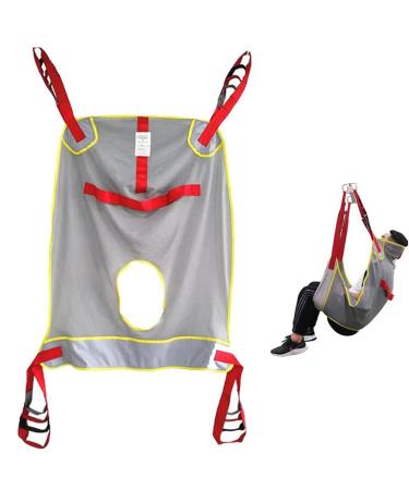 Full Body Patient Lift Sling Elderly Sitting Transfer Belt Lifting Aid Commode Sling Safe Lift Heavy Duty Transfer Sling Four Point Support Full Body Sling (Size : L) Large