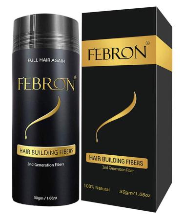 FEBRON Hair Fibers For Thinning Hair MEDIUM BROWN Giant 30G For Women & Men Hair Loss Concealer Hair Powder Volumizing Based 100% Undetectable & Natural - Bold Spots Filler 1.06 Ounce (Pack of 1) MEDIUM BROWN
