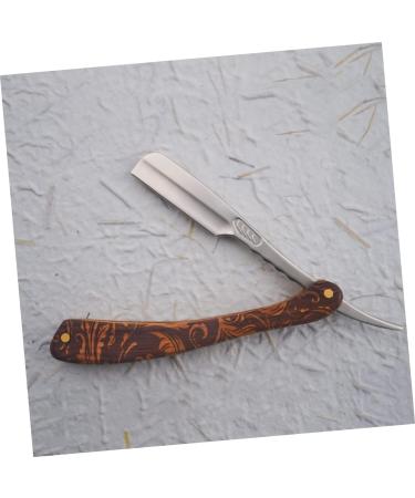 Frcolor Stainless Steel Razor Holder - Durable Folding Blade & Hairdressing Tool for Men | Scratch-Resistant Wood Design - Buy Online on GoSupps.com