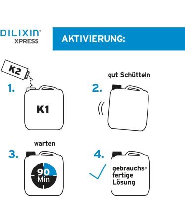 Dilixin XPress 5L - Legionella Control & Drinking Water Disinfection | Chlorine Dioxide 0.3% | Certified Efficacy DIN EN 13623 1276 1650 - Buy Online on GoSupps.com