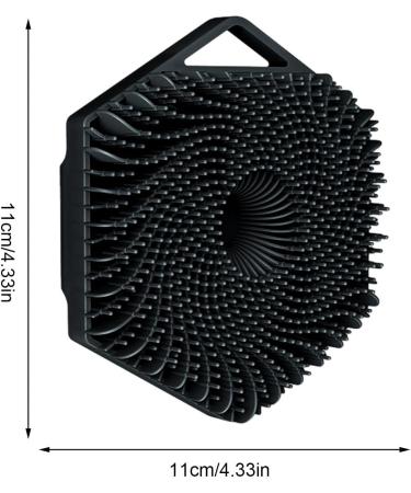 Buy Hexagon Silicone Shampoo Brush | Scalp Massager & Hair Cleaner for Adults Men & Children - Black - Buy Online on GoSupps.com