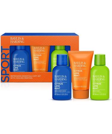 Baylis & Harding Citrus Lime & Mint Men's Refreshing Essentials Trio Gift Set | Vegan Friendly - Buy Online on GoSupps.com