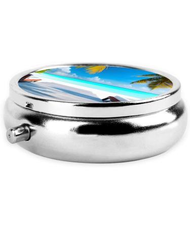 Maldives Holidays Round Pill Box | 3 Compartment Travel Organizer | Portable Pill Box for Traveling - Buy Online on GoSupps.com
