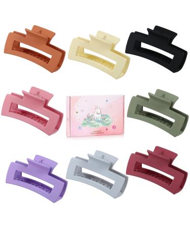 Jomyfant Hair Claw Clips for Women  Square Claw Clips for Women Girls Ladies Fashion Hair Accessories 8 PCS 8 Count (Pack of 1)