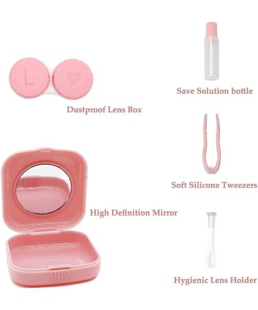 Pink Contact Lenses Container - Travel Set for Soft Lenses & Daily Accessories - Buy Online on GoSupps.com