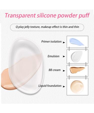 AKOAK Silicone Makeup Sponge Set - 2 Transparent Face Applicators for Liquid Foundation Cream CC Cream Concealer & BB Cream - Perfect Blender for Flawless Makeup - Buy Online on GoSupps.com