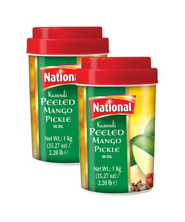 National Foods Kasundi Pickle 35.27 oz (1000g) | Sour & Spicy Traditional South Asian Relish | Zesty & Tangy Aam Ka Achaar | Plastic Jar | Pack of 2 Kasundi (1000g) 1 kg (Pack of 2)