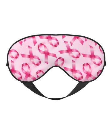 Breast Cancer Ribbons Awareness Sleep Mask Adjustable Double -Sided Eye Mask Soft Sleeping Eye Covers for Sleeping Perfect Shading Reduce Eye Edema