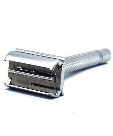 Parker 74R Satin-Chrome Long Handle Safety Razor - Heavy Butterfly Open Double Edge for Men | Best Quality Chrome Razor - Buy Online on GoSupps.com