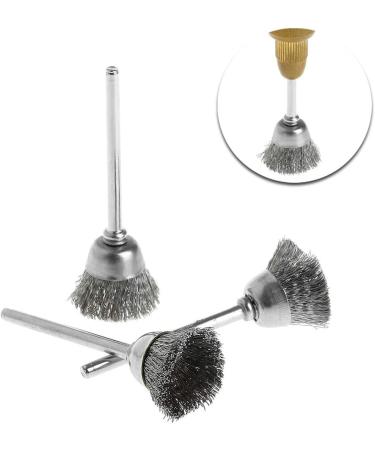 JOYKK 3Pieces Steel Wire Wheel Brush Head Abrasive Deburring Drilling Tools Bowl-shape - Silver - Buy Online on GoSupps.com