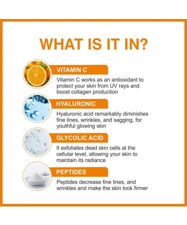 20% Vitamin C Face Serum For skin brightening | Boost to Increase Skin Glow Instantly & Reduces Dark Spots | Boost Collagen & Elastin for Anti-Aging Skin Repair | Suitable for All Skin 30ML - Buy Online on GoSupps.com