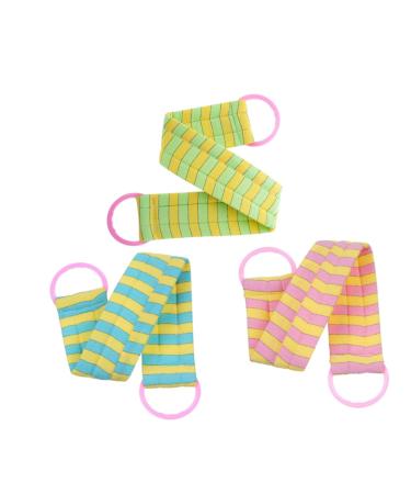 Healeved 3pcs Back Shower Towel Shower Loofah Bath Pouf Bath Shower Tool Loofah Sponge Pads Bath Wash Towel Loofah Sponge Exfoliator Bath Loofah Rubbing Towel Sponges Strip Scrubbing Brush