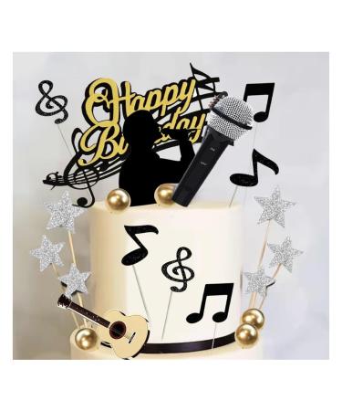 Microphone Music Cake Topper Karaoke Singer Birthday Cake Decor