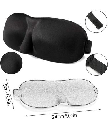 3 Pack Sleep Mask Set - Blackout Eye Masks with 3D Contoured Design for Men and Women - Includes Ear Plugs - Perfect for Travel, Nap, Meditation, and Night's Rest - Buy Online on GoSupps.com