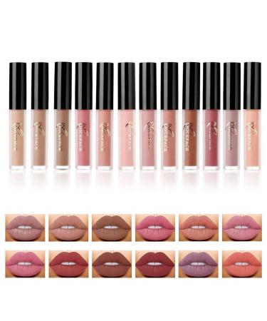 Mist Matte Nude Lipstick Set 12 Colors Waterproof Long Lasting Lip Gloss Non-Stick Cup Lipstick