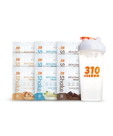 310 Nutrition   All-In-One Meal Replacement Shake Starter Kit - Fiber Rich Vegan Superfood Blend - Natural Sweeteners - Low Carb Shake  Keto & Paleo Friendly - Gluten Free - 26 Essential Vitamins & Minerals  3 Flavors wi...