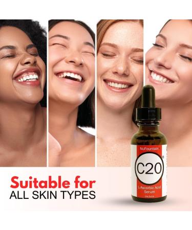NuFountain C20 3-pack. HAND CRAFTED 3 1-Ounce Bottles of 20% L-Ascorbic Acid C Serum - Buy Online on GoSupps.com