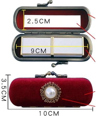 AOEGBY Lipstick Case Portable Exquisite Velvet Lipstick Organizer Vintage Copper Beads Protect Lipstick Jewelry(Sliver Gray) - Buy Online on GoSupps.com