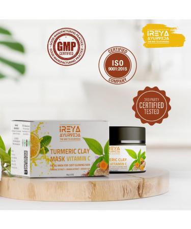Turmeric Clay Face Mask Vitamin C with Orange & saffron Extract Fullers Earth Kaolin Clay Acne Face Mask Dark Spots Remover with Turmeric Extract - Buy Online on GoSupps.com