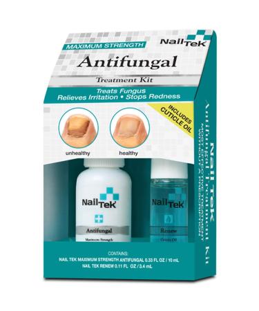 Nail Tek Anti Fungal Kit  Anti Fungal + Travel Size Renew  Treats Finger and Toenail Fungus  Conditions and Protects Cuticles and Nails Antifungal Treatment