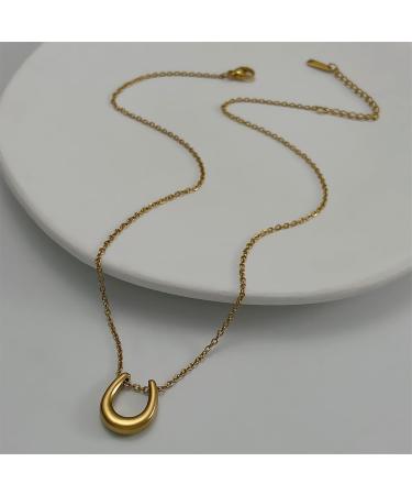 OralGos Horseshoe Necklace for Women - U Shape Wedding Jewelry | Perfect Valentine's Day Anniversary & Birthday Gift in Gold - Buy Online on GoSupps.com