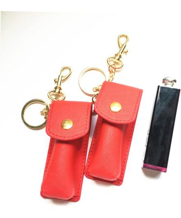  Beatifufu 1 Pc Keychain for Lipstick Case Portable Leather Lipstick Pouch Lipstick Holder Moisturizing Travel Lipstick Storage Keychain Cover - Buy Online on GoSupps.com