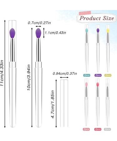 12 Pcs Silicone Lip Brush Silicone Lip Applicator with Transparent Handles and Caps Lip Brush Applicator Silicone Lip Brush Reusable Lip Mask Applicator(6 Colors) - Buy Online on GoSupps.com