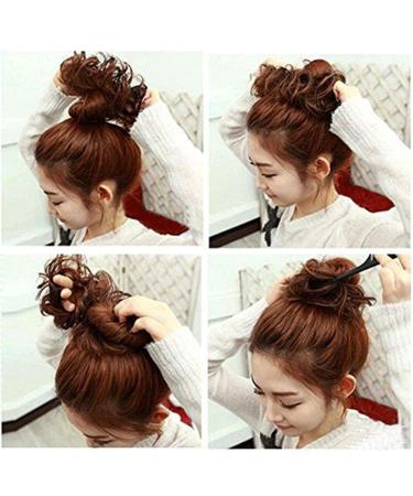 Buy Tess Hair Part Dutt - Light Brown Hair Tie & Wavy Knot Updos | Affordable 30g Hair Extensions for Women - Buy Online on GoSupps.com