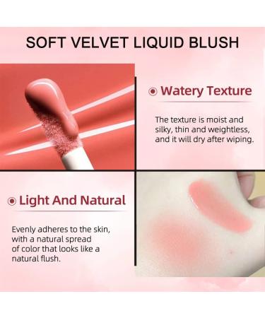 Soft Velvet Liquid Blush Makeup - Easy to Blend, Natural-Looking Skin Tint Blush for a Soft Healthy Flush (01) - Buy Online on GoSupps.com