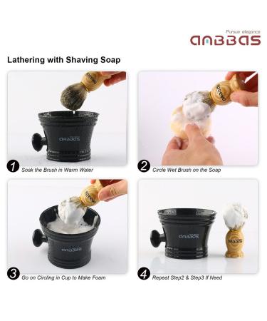 Anbbas Shaving Brush Set with Pure Badger Hair, Solid Wood Handle, Goat Milk Shaving Soap - Men's Grooming Kit - Buy Online on GoSupps.com