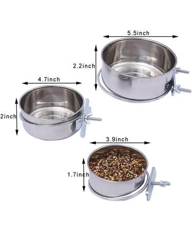 3 Pieces Bird Feeding Dish Cups Stainless Steel Parrot Feeding Cups Animal Cage Water Food Bowl Bird Cage Cups Holder with Clamp Holder for Bird Parrot Small Animal - Buy Online on GoSupps.com