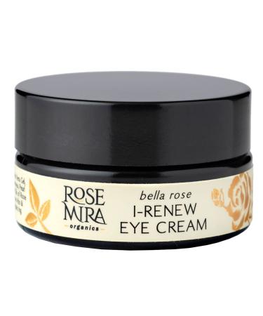 Bella Rose I-Renew Natural Eye Cream - 1 Month Supply - Use for Under Eye Dark Circles Eye Bags and Puffiness Anti Aging and Anti Wrinkle Eye Cream Organic Rose Essential Oil - Made in USA