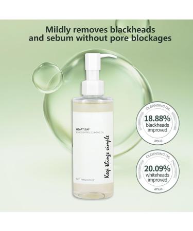 Heartleaf Pore Control Cleansing Oil Oil Cleanser for Face Calming Skin Refreshing Daily Makeup Blackheads Removal Facial Cleanser Oil for All Skin Types with Cotton Pad(100ml) - Buy Online on GoSupps.com