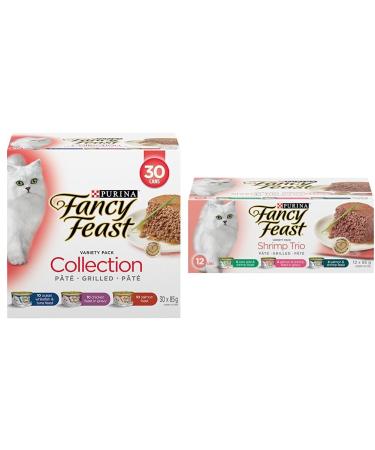 Fancy Feast Wet Cat Food Variety Pack (42 Cans) | Shrimp Trio + Collection Assortment