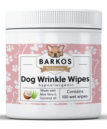 Wrinkle Wipes + Balm for Bulldogs, French Bulldogs, Pugs, English Bulldogs | Cleans & Soothes Wrinkles, Tear Stains, Tail Pockets & Paws | Anti-Itch Formula | 100 Soft Cotton Pads - Buy Online on GoSupps.com