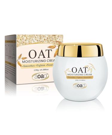 AOAO Oatmeal Face Cream for Dry Skin, Deep Hydration with Ceramides & Jojoba Seed Oil, Daily Soothes & Repairs Dry, Strengthens Skin Barrier, Lightweight Fast-Absorbing & Nourishing 130g/4.6oz - Buy Online on GoSupps.com