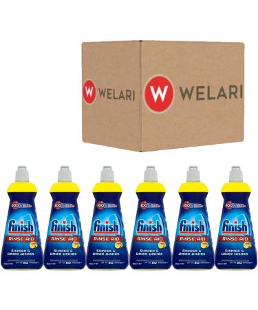 Rinse Aid Lemon Fragrance Dishwasher Shine Liquid 400ml x 6 Original Professional Industrial Machine Deep Cleaner Sparkle Glass with Welari Thank You Card Pack of 6 - Buy Online on GoSupps.com