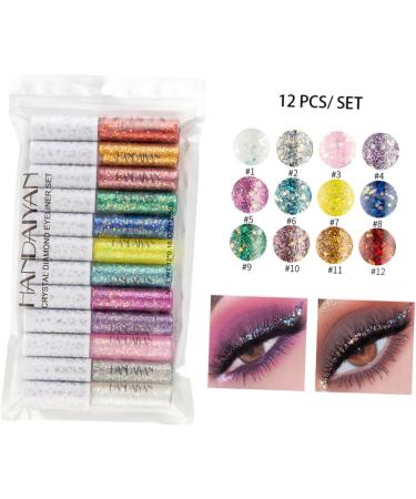 Healeved 12pcs Liquid Colorful Eyeliners Women Fashion for Shadow Accessories Eye Glitter Makeup - Buy Online on GoSupps.com