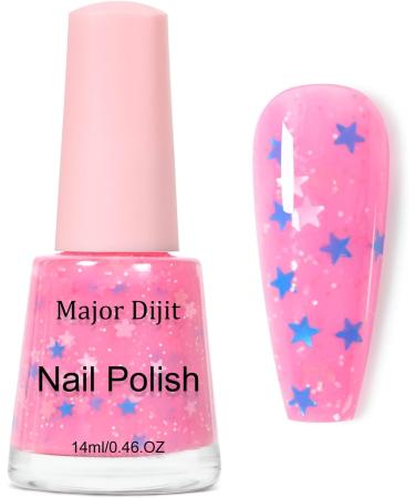 DouborQ Sparkling Shimmer Iridescent Nail Polish Long-lasting Sequins Nail Art Varnish (Pink) - Buy Online on GoSupps.com