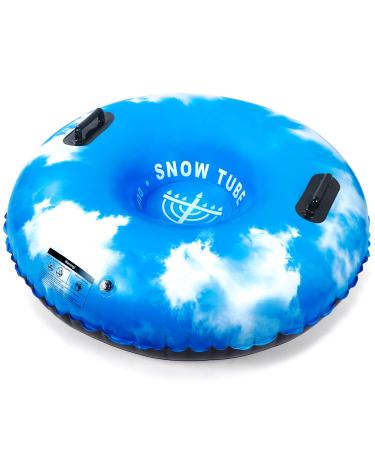 HITOP Snow Tube, Inflatable Snow Sled for Kids and Adults, Heavy Duty Snow Tube Made by Thickening Material of 0.9mm,Snow Toys Gifts for Kids Outdoor Cloud sky03
